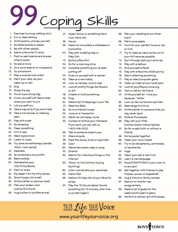 100 Coping Skills For Adults Pdf Catrice Caro